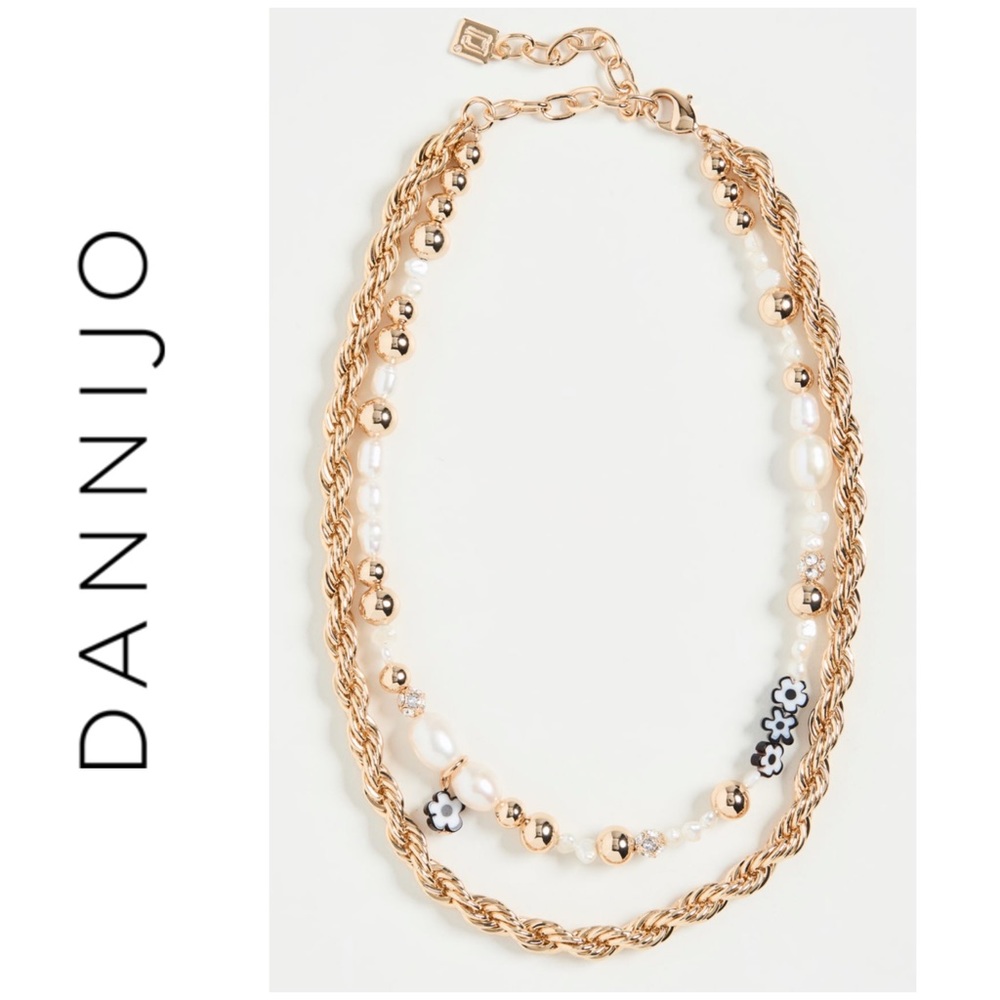 Dannijo Lucy 10K Gold-Plated & Multi-Stone Double-Strand Necklace NWT